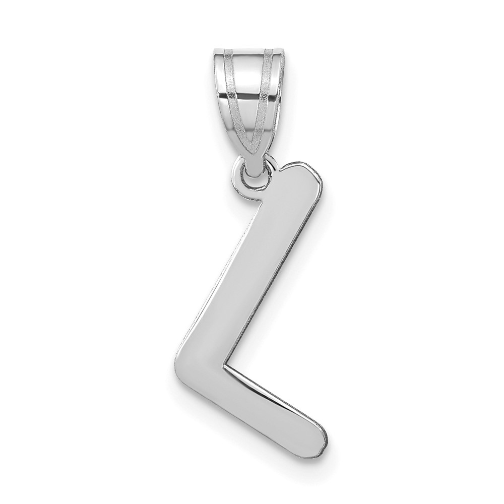 YC1441WL.jpg 14kw Polished Bubble Letter L Initial Pendant - Image 1