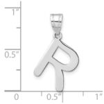 14kw Polished Bubble Letter R Initial Pendant - Image 4