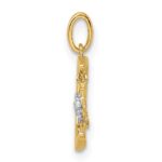 14k CZ Diamond-cut Moon and Dangle Sun Pendant - Image 2