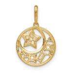 14k CZ Star and Moon Pendant - Image 4