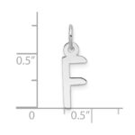 14K White Gold  Slanted Block Letter F Initial Charm - Image 4