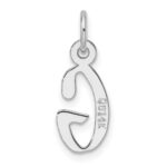 14K White Gold  Slanted Block Letter G Initial Charm - Image 3