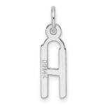 14K White Gold  Slanted Block Letter H Initial Charm - Image 3