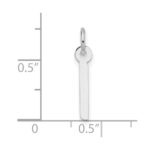 14K White Gold  Slanted Block Letter I Initial Charm - Image 4