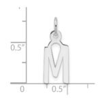 14K White Gold  Slanted Block Letter M Initial Charm - Image 4