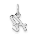 14k White Gold Small Script Letter A Initial Charm - Image 3