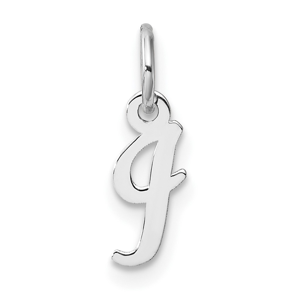 YC1527I.jpg 14k White Gold Small Script Letter I Initial Charm - Image 1
