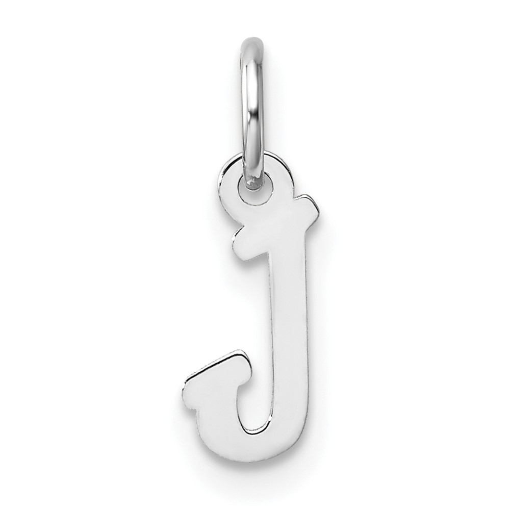 YC1527J.jpg 14k White Gold Small Script Letter J Initial Charm - Image 1