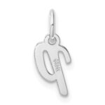 14k White Gold Small Script Letter P Initial Charm - Image 3