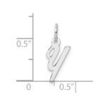 14k White Gold Small Script Letter Y Initial Charm - Image 4