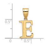 14k Polished Etched Letter E Initial Pendant - Image 4