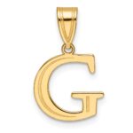 14k Polished Etched Letter G Initial Pendant