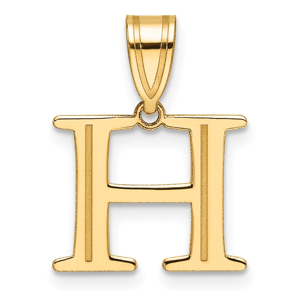YC1539H.jpg 14k Polished Etched Letter H Initial Pendant - Image 1