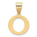 14k Polished Etched Letter O Initial Pendant - Image 3