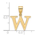 14k Polished Etched Letter W Initial Pendant - Image 4