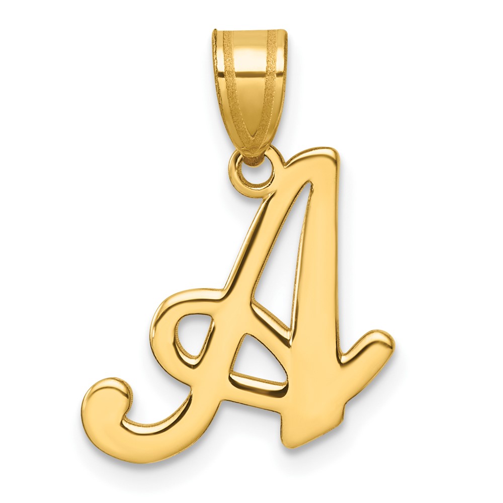 YC1540A.jpg 14K Script Letter A Initial Pendant - Image 1
