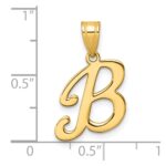 14K Script Letter B Initial Pendant - Image 4