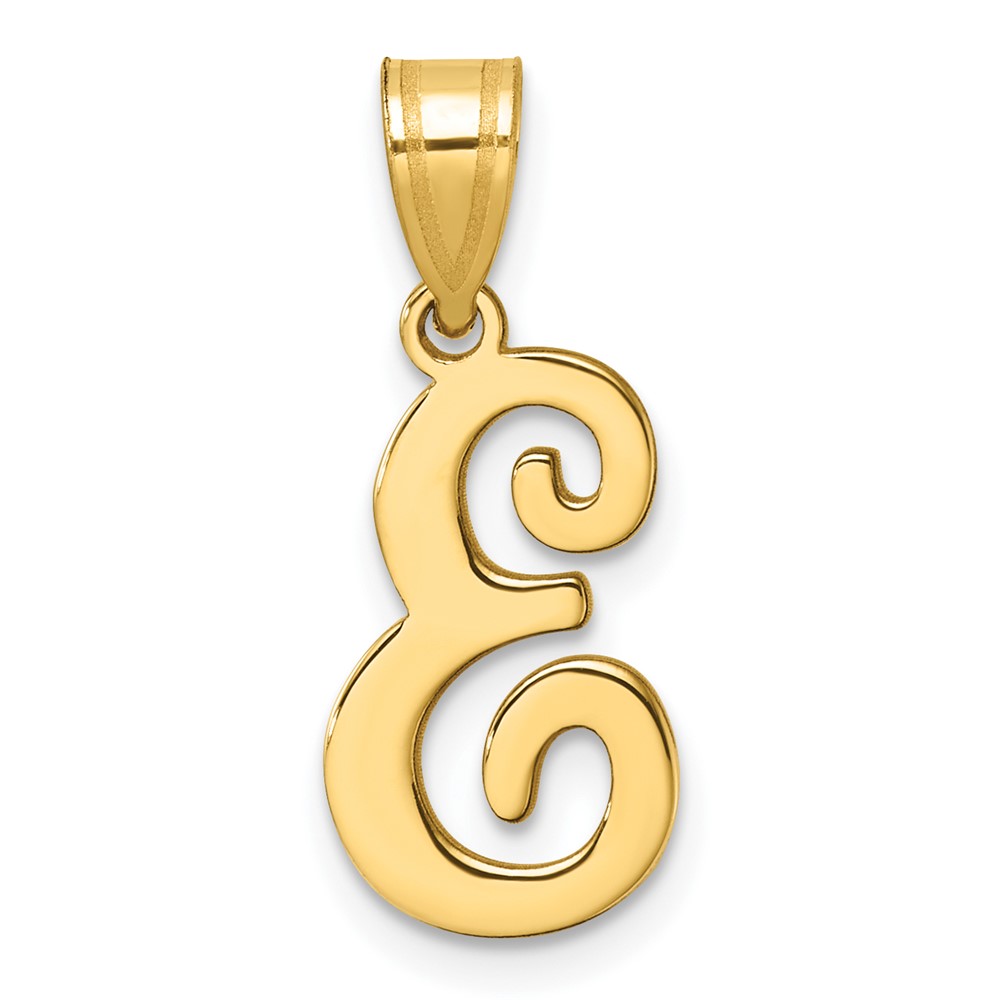 YC1540E.jpg 14K Script Letter E Initial Pendant - Image 1