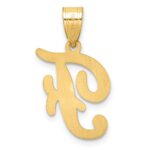 14K Script Letter F Initial Pendant - Image 3