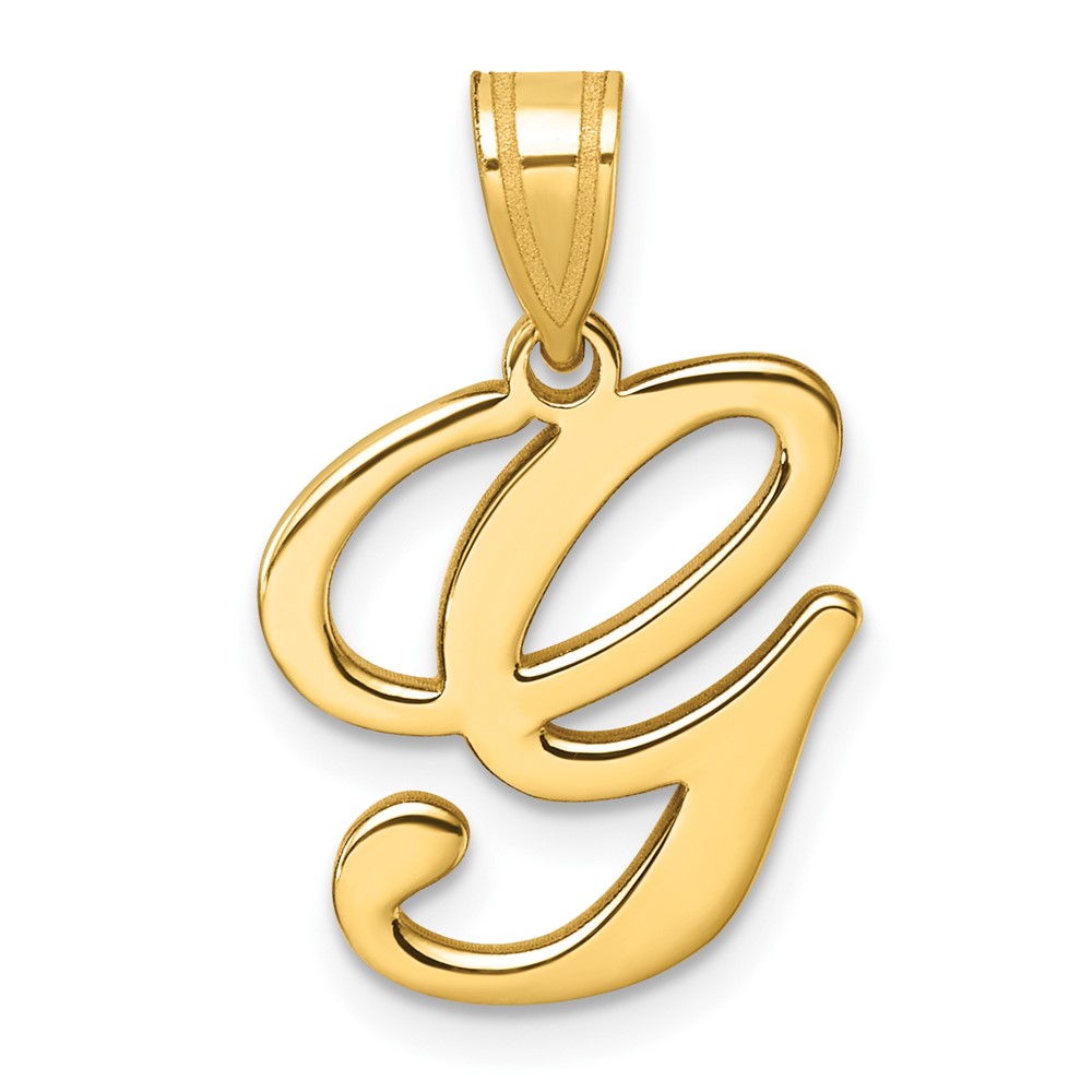 YC1540G.jpg 14K Script Letter G Initial Pendant - Image 1