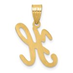 14K Script Letter H Initial Pendant - Image 3