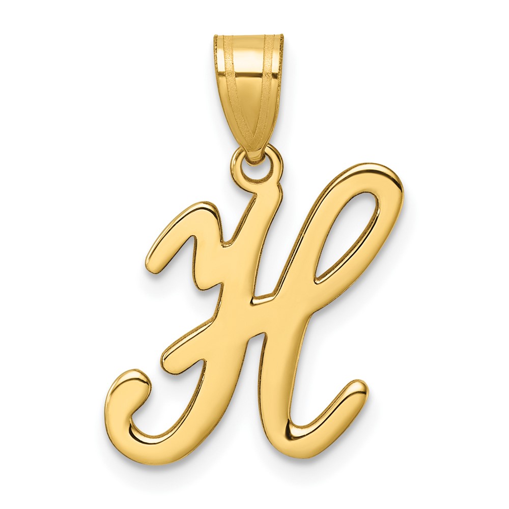 YC1540H.jpg 14K Script Letter H Initial Pendant - Image 1