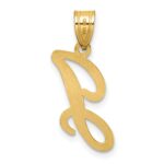 14K Script Letter J Initial Pendant - Image 3
