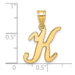 14K Script Letter K Initial Pendant - Image 4