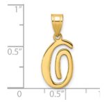 14K Script Letter O Initial Pendant - Image 4