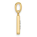 14K with Rhodium Diamond Letter A Initial Pendant - Image 2