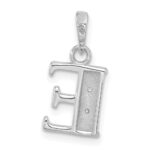 14K White Gold Diamond Letter E Initial Pendant - Image 3