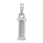 14K White Gold Diamond Letter I Initial Pendant - Image 2