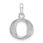 14K White Gold Diamond Letter O Initial Pendant - Image 3