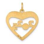 14K Polished CLASS OF 2025 Cut-Out Heart Charm - Image 3