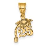 14K Graduation Cap 25 with Tassel Charm