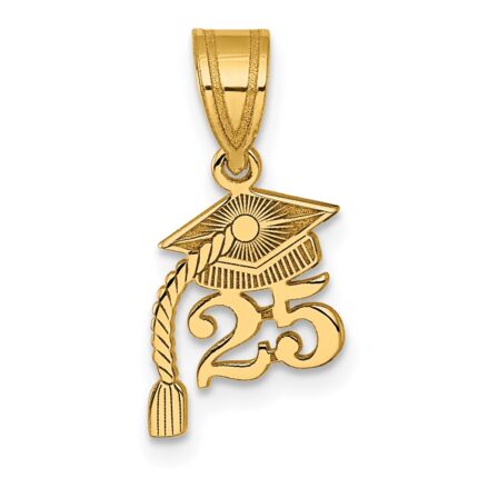 14K Graduation Cap 25 with Tassel Charm
