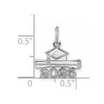 14K White Gold 2025 Graduation Cap and Diploma Charm - Image 4