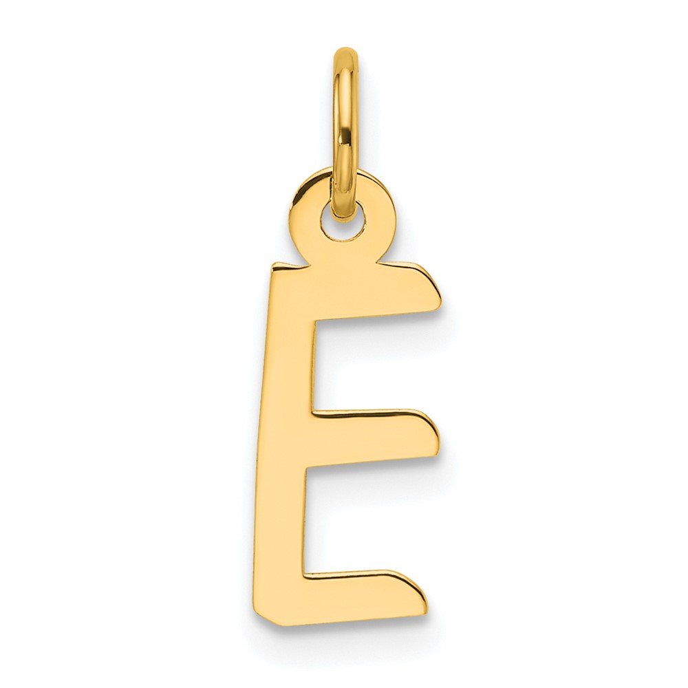 YC1552E.jpg 14K Slanted Block Letter E Initial Charm - Image 1