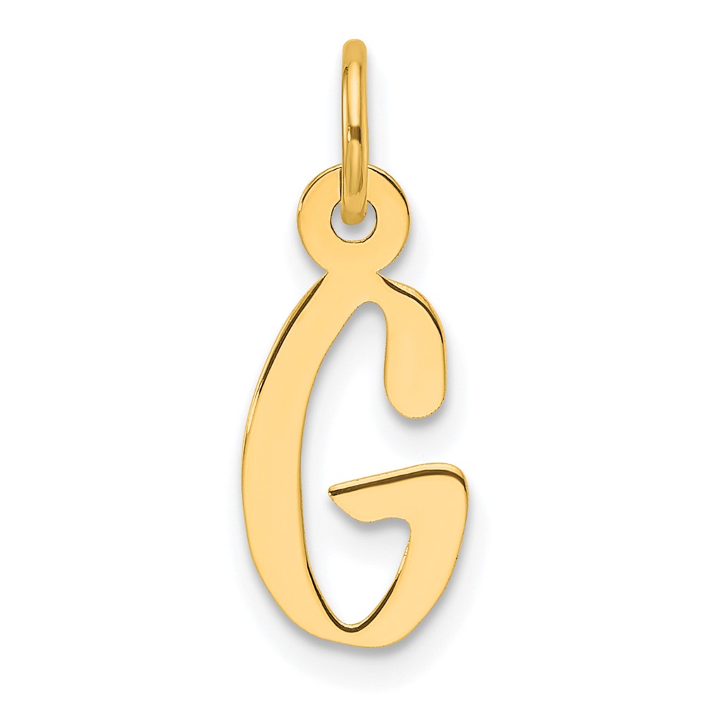 YC1552G.jpg 14K Slanted Block Letter G Initial Charm - Image 1