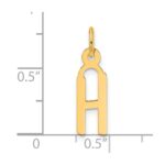 14K  Slanted Block Letter H Initial Charm - Image 4