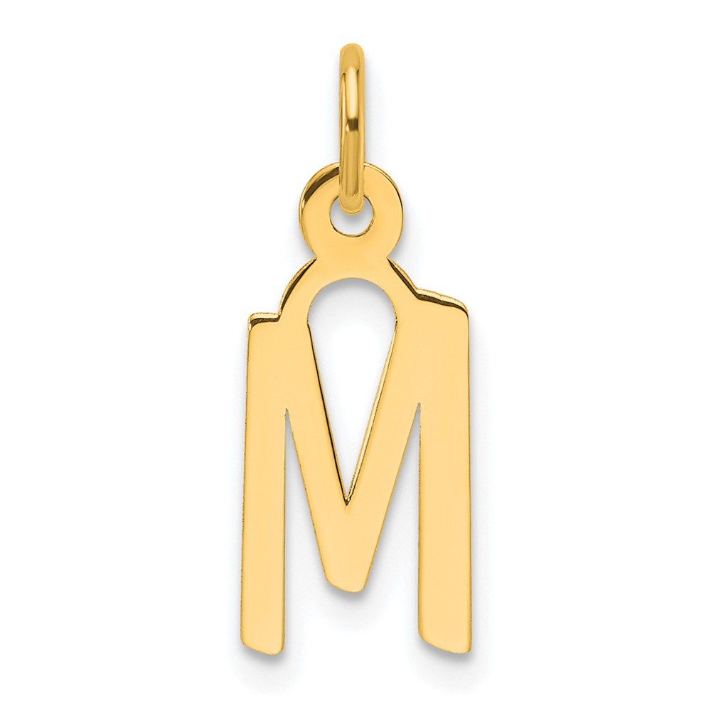YC1552M.jpg 14K Slanted Block Letter M Initial Charm - Image 1