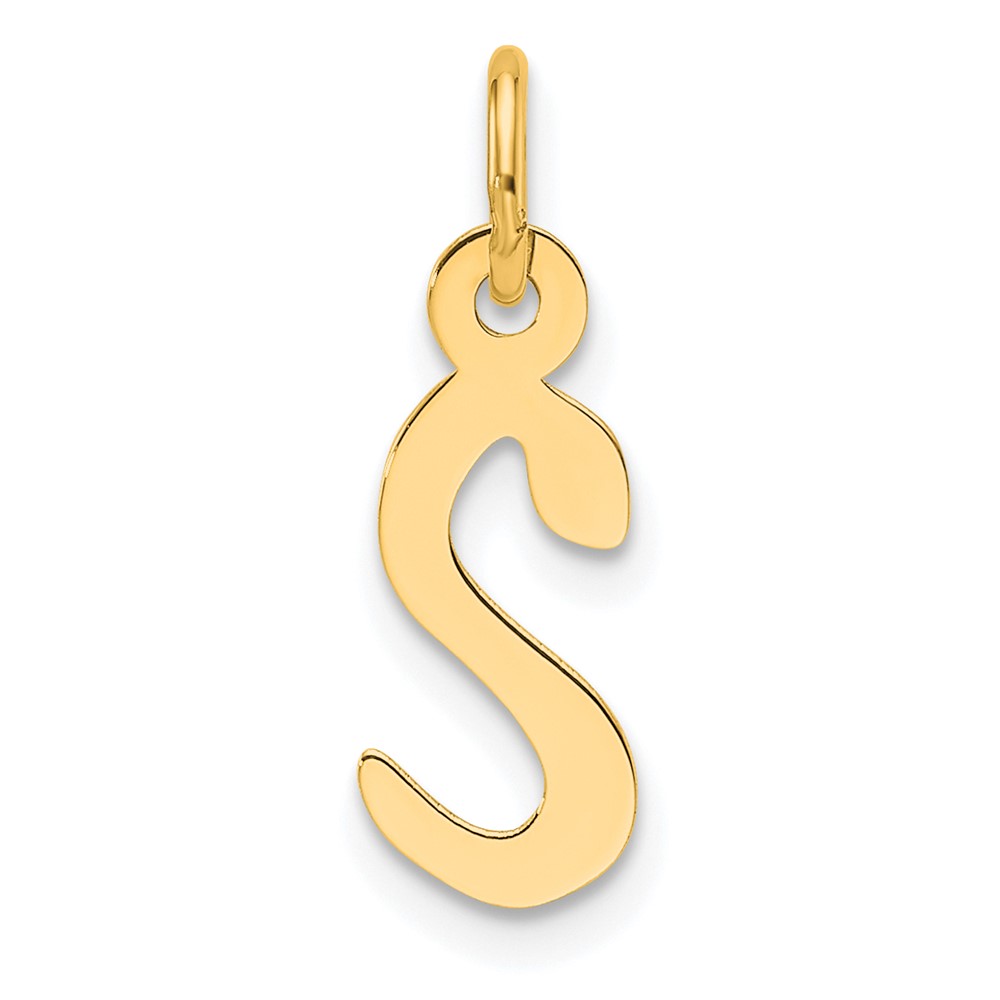 YC1552S.jpg 14K Slanted Block Letter S Initial Charm - Image 1