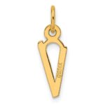 14K  Slanted Block Letter V Initial Charm - Image 3