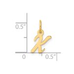 14K Small Script Letter K Initial Charm - Image 4
