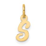 14K Small Script Letter S Initial Charm