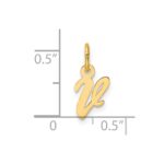 14K Small Script Letter V Initial Charm - Image 4