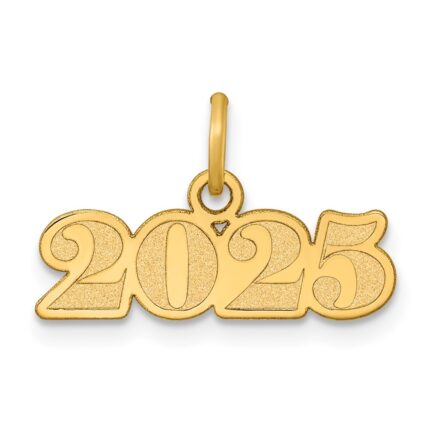 14k Polished and Satin Horizontal 2025 Charm