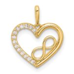 14k Polished CZ Infinity Heart Pendant