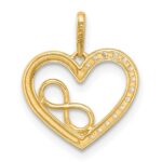 14k Polished CZ Infinity Heart Pendant - Image 3