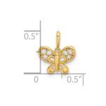 14k Polished CZ Butterfly Pendant - Image 4